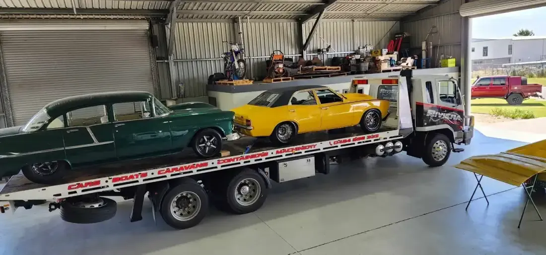 Riviera Towing — Classic Holden & Ford Falcon — twin tow in Bairnsdale & East Gippsland, Victoria
